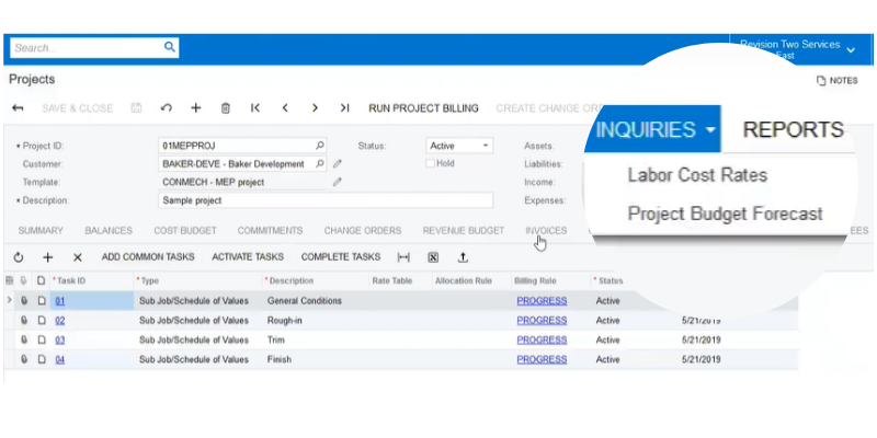 Budgeting & cost control - Acumatica F&B Edition