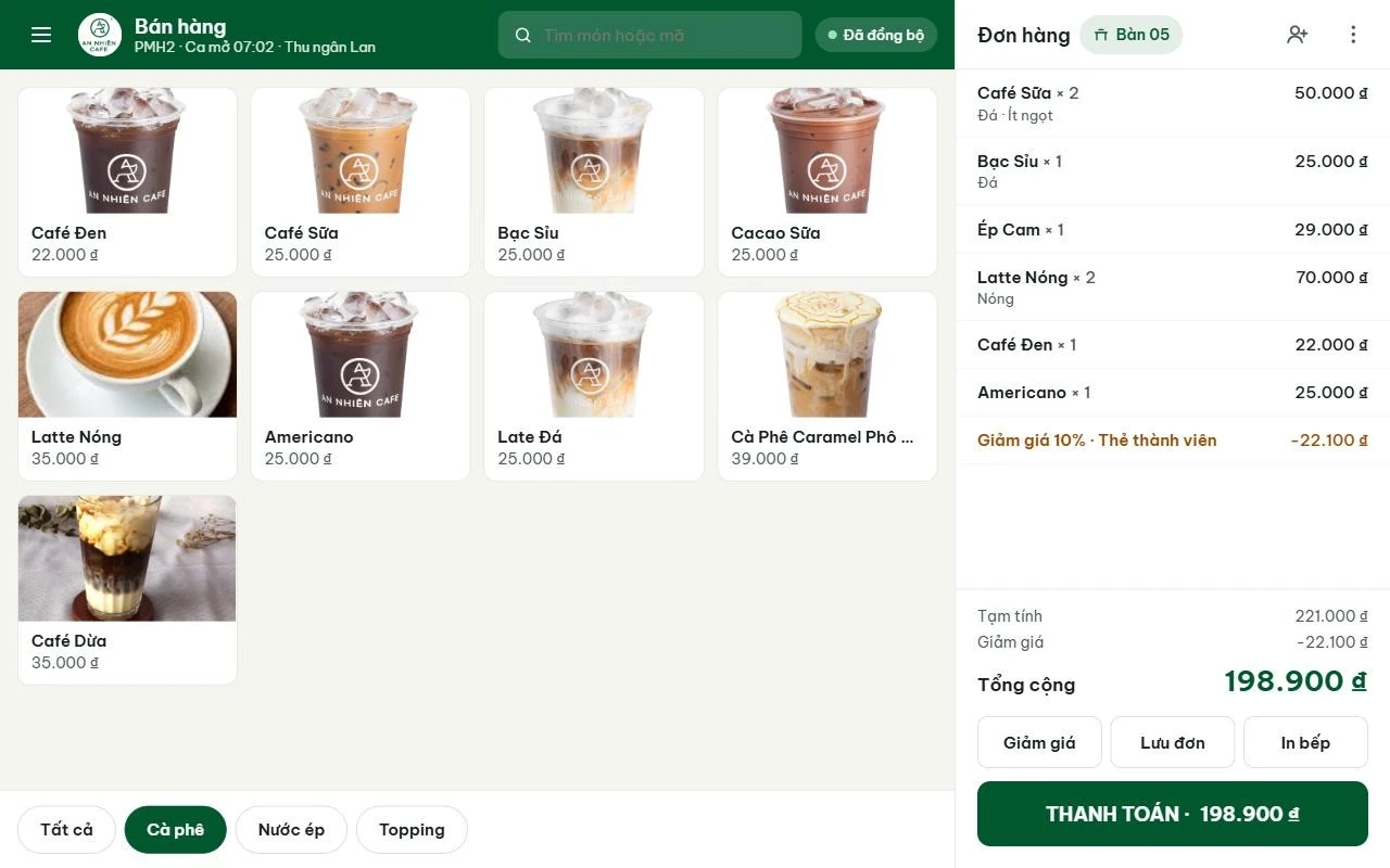 Màn hình bán hàng S4 POS tại chuỗi F&B, tích hợp Acumatica